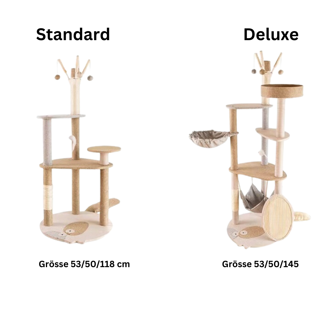 Klettertraum für Katzen: Mit Hängematte, Kratzsäulen, Schwingenden Bällen und Aussichtsplattform
